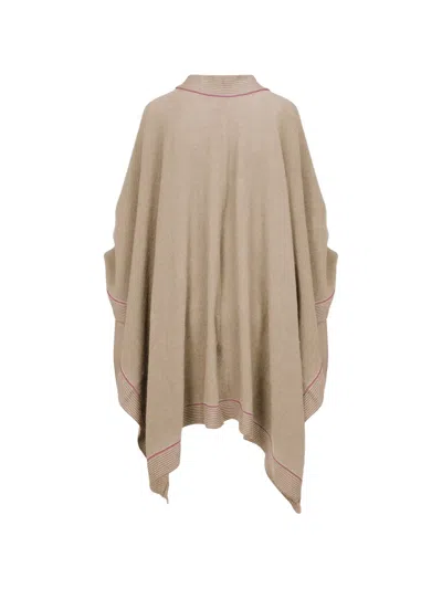 Pip Studio Striped Open-front Cape In Neutral