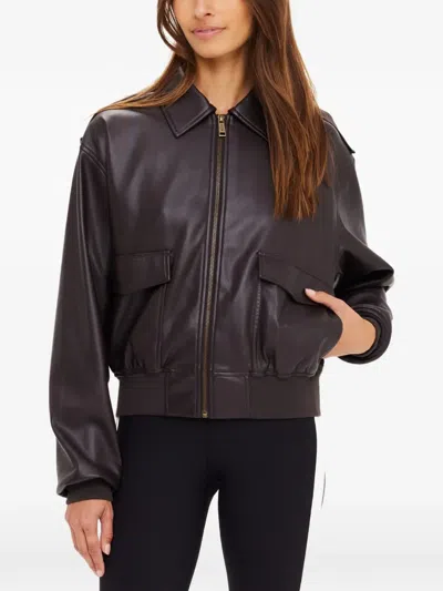 The Upside Zariah Collared Bomber Jacket In Black