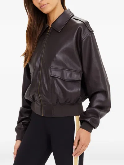 The Upside Zariah Collared Bomber Jacket In Black
