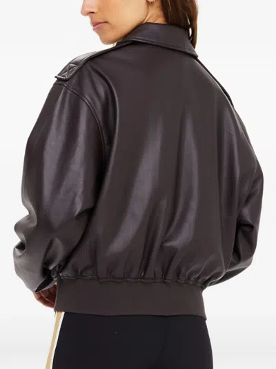 The Upside Zariah Collared Bomber Jacket In Black