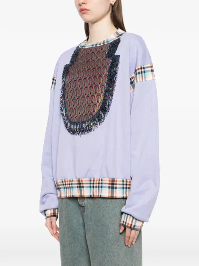 Penultimate Bead-embellished Sweatshirt In Blue