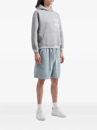 Five Cm Drawstring Textured Shorts In Blue