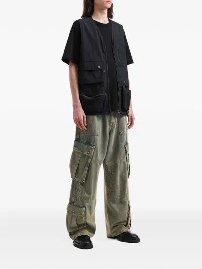 Five Cm Cargo-pocket Jeans In Green