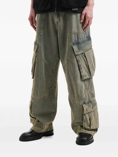 Five Cm Cargo-pocket Jeans In Green