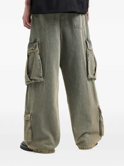 Five Cm Cargo-pocket Jeans In Green