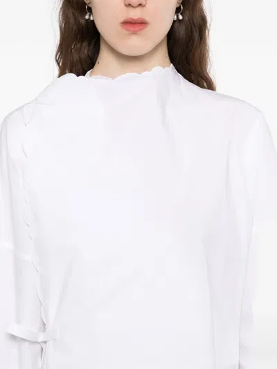 Less Scalloped-edge Blouse In White