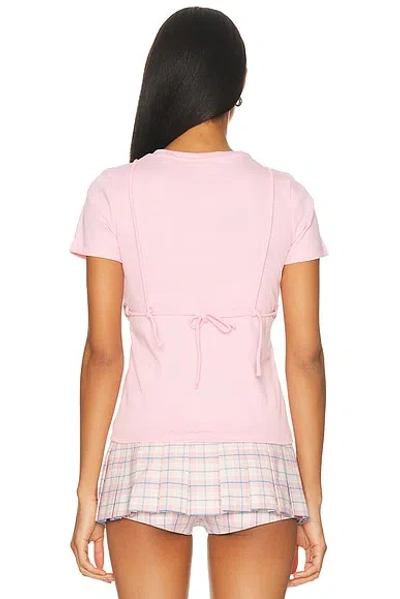Sandy Liang Pink Effie T-shirt In Pink