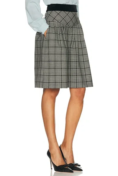 Valentino Check Wool Bermuda Shorts In Gray