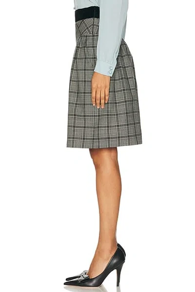 Valentino Check Wool Bermuda Shorts In Gray