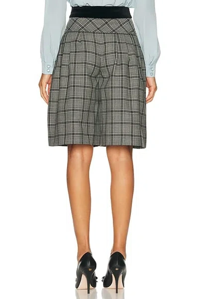 Valentino Check Wool Bermuda Shorts In Gray