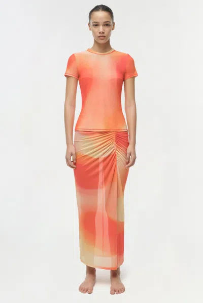Simkhai Murry Mesh Top In Orange
