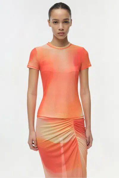 Simkhai Murry Mesh Top In Orange