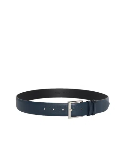 Orciani Basic Saffiano Classic Belt In Black