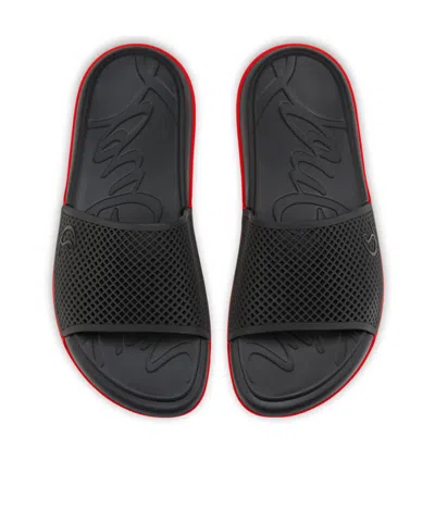 Christian Louboutin Louboutin Slides And Clogs Easy Breezy Men Rubber Black In Black