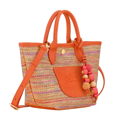 Longchamp Extra Small Le Pliage Panier Rainbow Top Handle Bag In Orange