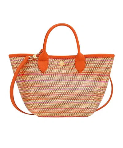 Longchamp Extra Small Le Pliage Panier Rainbow Top Handle Bag In Orange