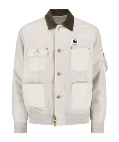 Sacai Coat Men Color White