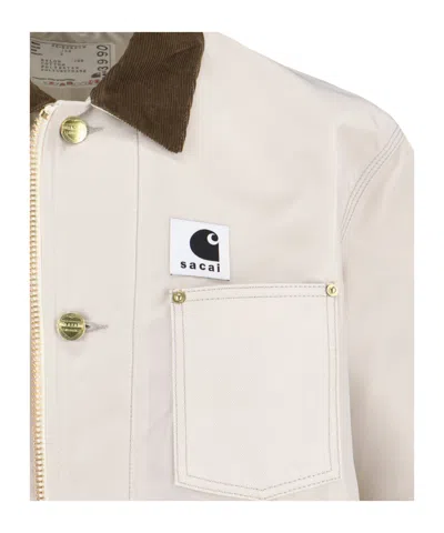 Sacai Coat Men Color White