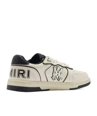 Amiri Newport White Sneakers Low Top With Logo Patch On The Side And Contrasting Heel With Leather Logo Le In Brown