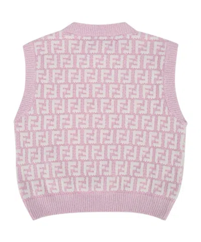 Fendi Allover Pattern Knit Top In Pink