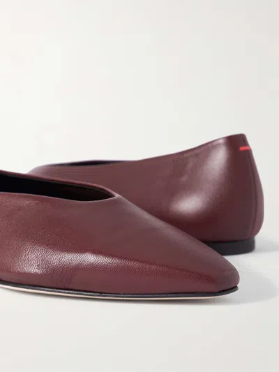 Aeyde Womens Wine Betty Pointed-toe Leather Ballet Flats