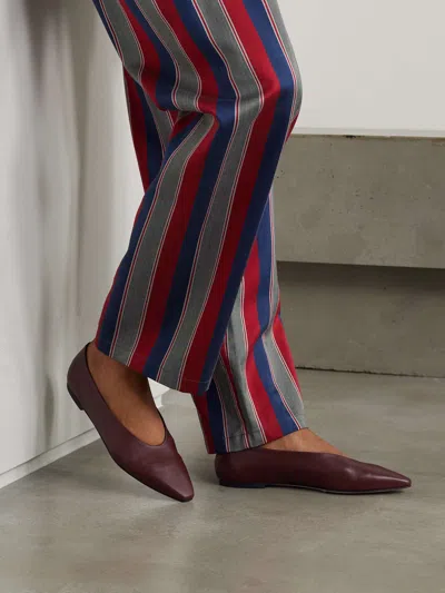 Aeyde Womens Wine Betty Pointed-toe Leather Ballet Flats