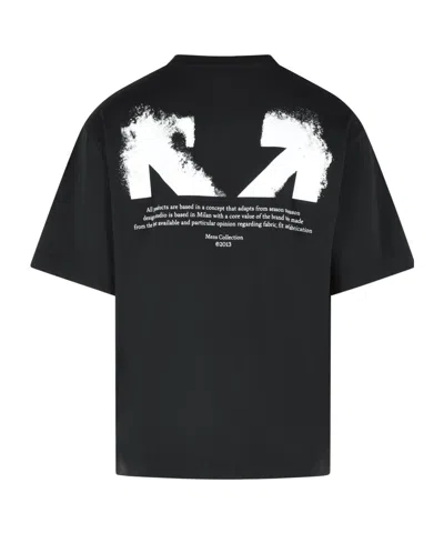 Off-white Slim Fit Scratch Arrow Graphic T-shirt In Black