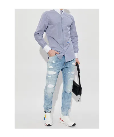 Dsquared2 Long Sleeve Shirt In Blue