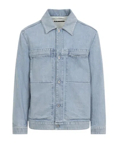 Jil Sander Denim Jacket Long Sleeves Chest Pockets In Blue