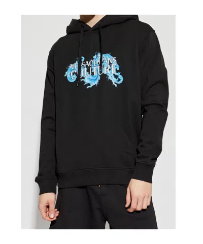 Versace Jeans Pullover Hoodie In Black