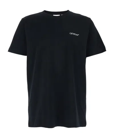 Off-white Slim Fit Scratch Arrow Graphic T-shirt In Blue