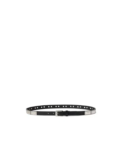 Lemaire Buffalo Studs Belt 20 Mm In Leather In Black