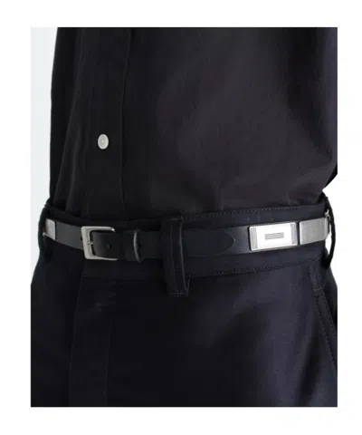 Lemaire Buffalo Studs Belt 20 Mm In Leather In Black