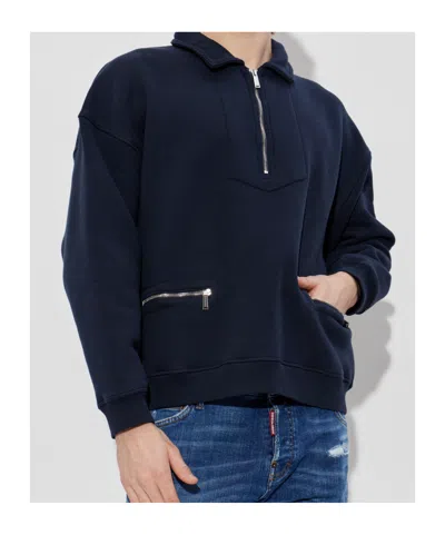 Dsquared2 Long-sleeved Sweatshirt In Blue