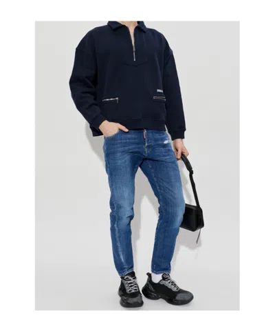 Dsquared2 Long-sleeved Sweatshirt In Blue