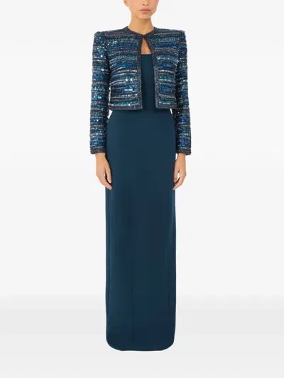 Jenny Packham Alma Beaded Jacket In Blue