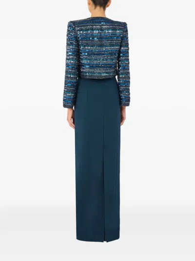 Jenny Packham Alma Beaded Jacket In Blue