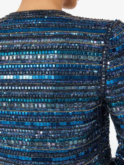 Jenny Packham Alma Beaded Jacket In Blue