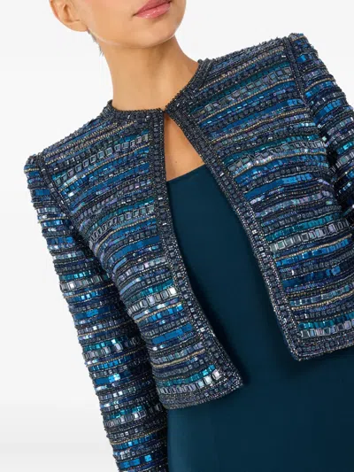 Jenny Packham Alma Beaded Jacket In Blue