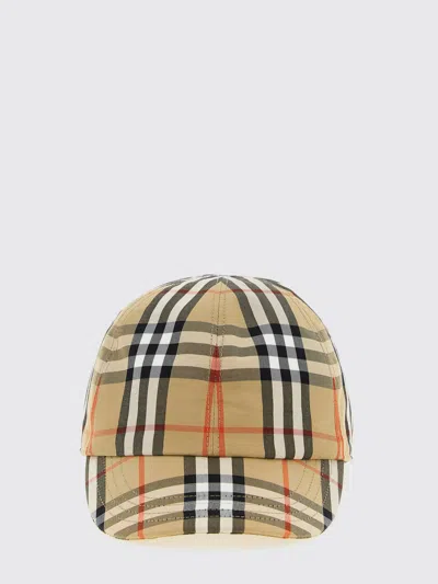 Burberry Check Pattern Cap Curved Brim Design In Brown