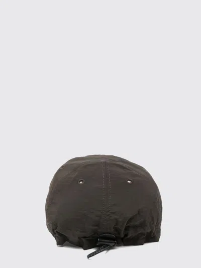 Jacquemus Dark Brown Solid Logo Baseball Hat In Black