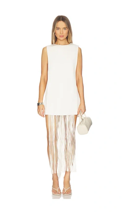 Alexis Mackenzie Dress With Removable Fringe In White