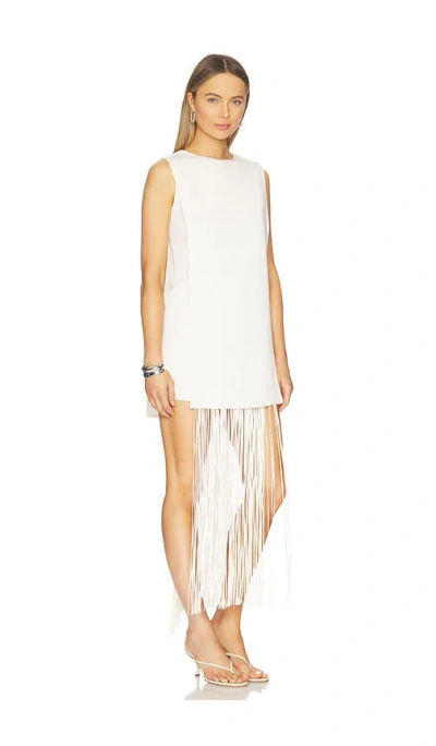Alexis Mackenzie Dress With Removable Fringe In White