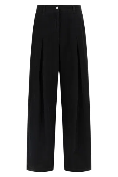 Dolce & Gabbana Women Wide-leg Cotton Jeans In Black