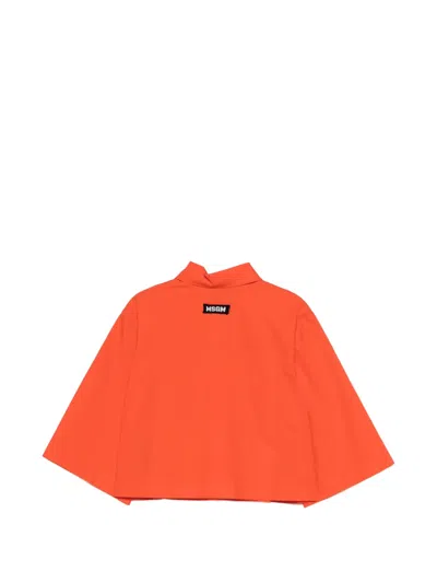 Msgm Sequin-embellished Shirt In Orange