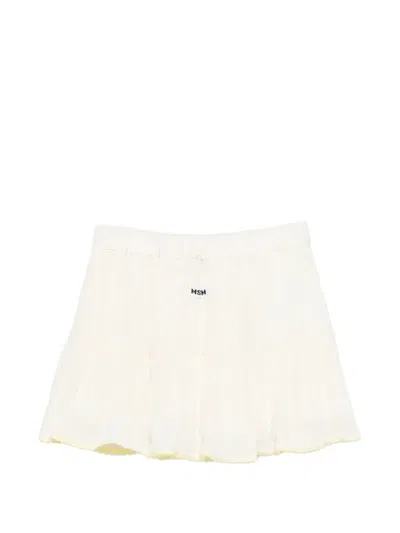 Msgm Tiered Skirt In Neutral