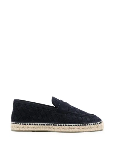 Castaã±er Java Blue Espadrillas With Contrasting Stitching And Pull-tab At The Heel In Suede Man In Blue