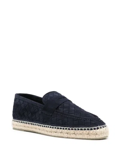 Castaã±er Java Blue Espadrillas With Contrasting Stitching And Pull-tab At The Heel In Suede Man In Blue