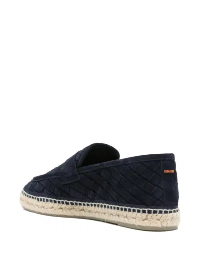 Castaã±er Java Blue Espadrillas With Contrasting Stitching And Pull-tab At The Heel In Suede Man In Blue