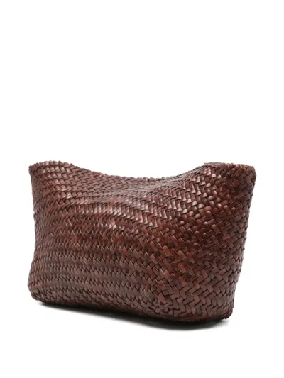 Dragon Diffusion Woven Shoulder Bag In Brown